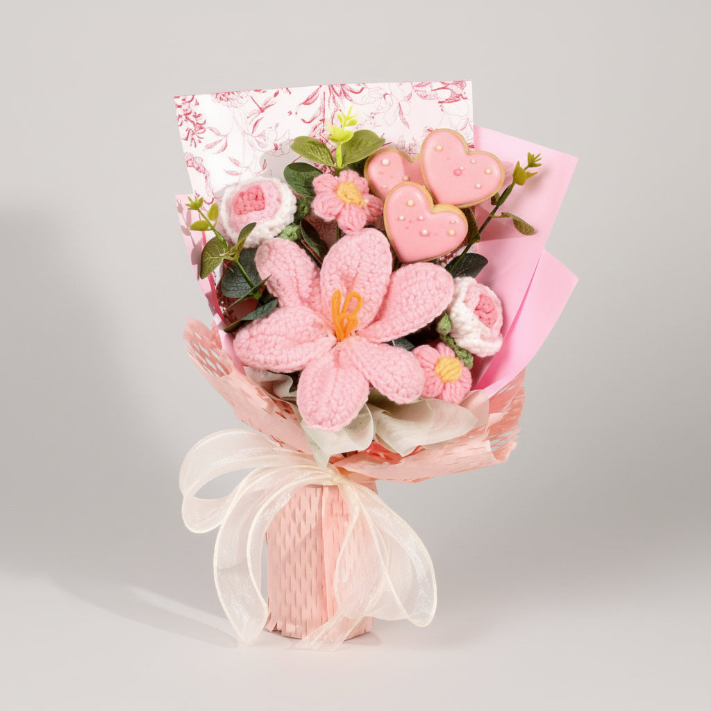Crochet Tulip Bouquet - Elegant Gift for Home Decor