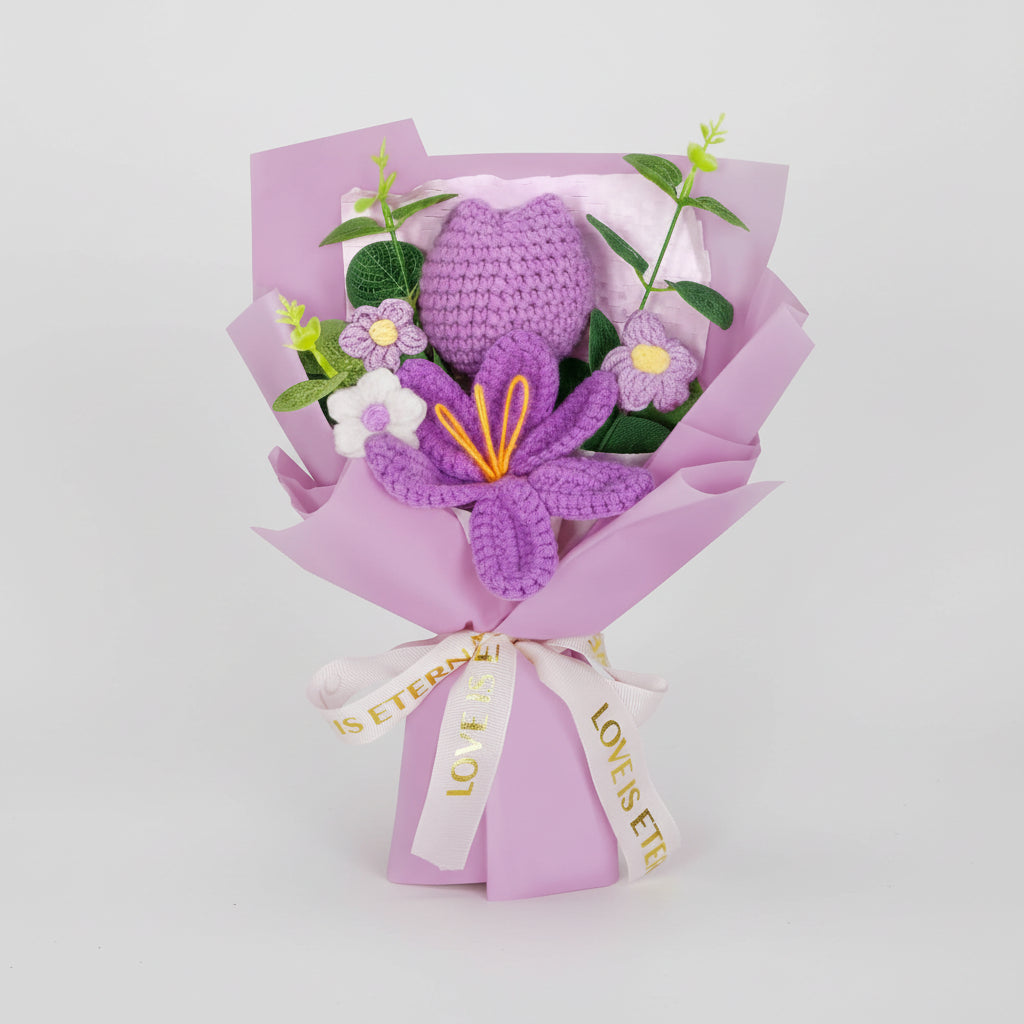 Crochet Tulip Bouquet - Elegant Gift for Home Decor