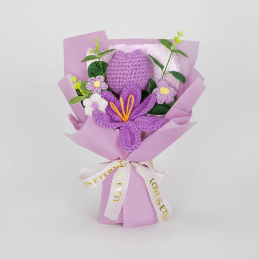 Crochet Tulip Bouquet - Elegant Gift for Home Decor