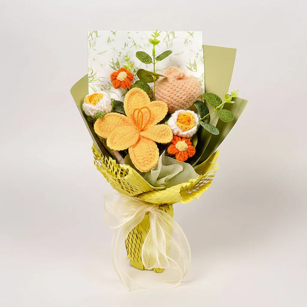 Crochet Tulip Bouquet - Elegant Gift for Home Decor