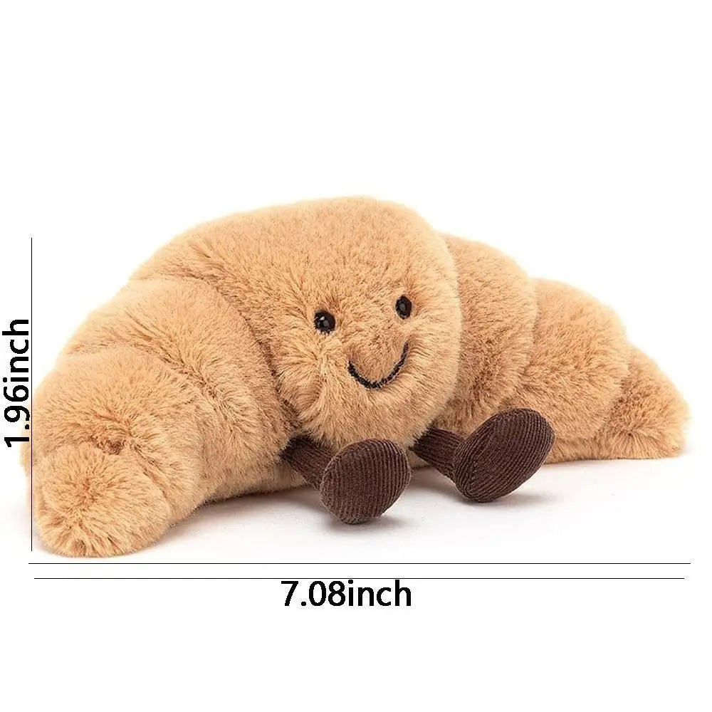 Croissant-Shaped Soft Cuddle Bear Pillow