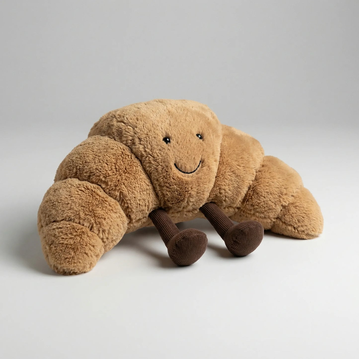 Croissant-Shaped Soft Cuddle Bear Pillow