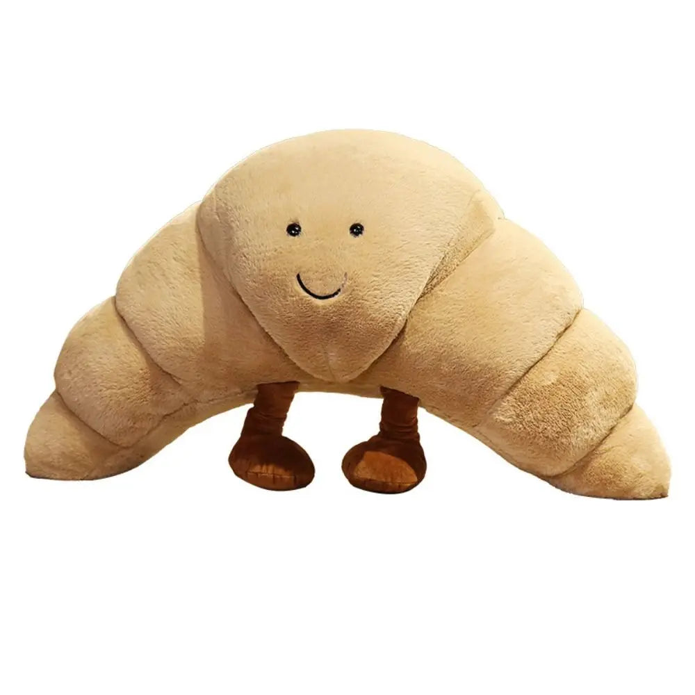 Croissant-Shaped Soft Cuddle Bear Pillow