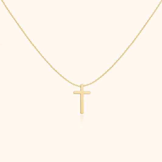 Sterling Silver Cross Pendant Necklace with Adjustable Chain