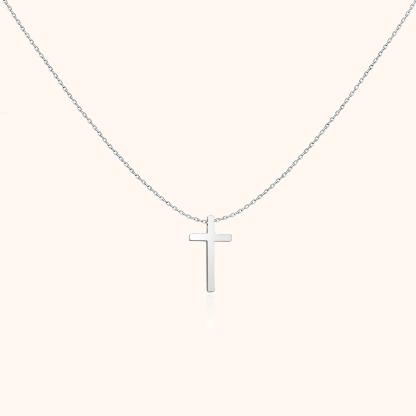 Sterling Silver Cross Pendant Necklace with Adjustable Chain