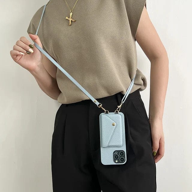 Adjustable Phone Case with Shoulder Strap and Card Pocket