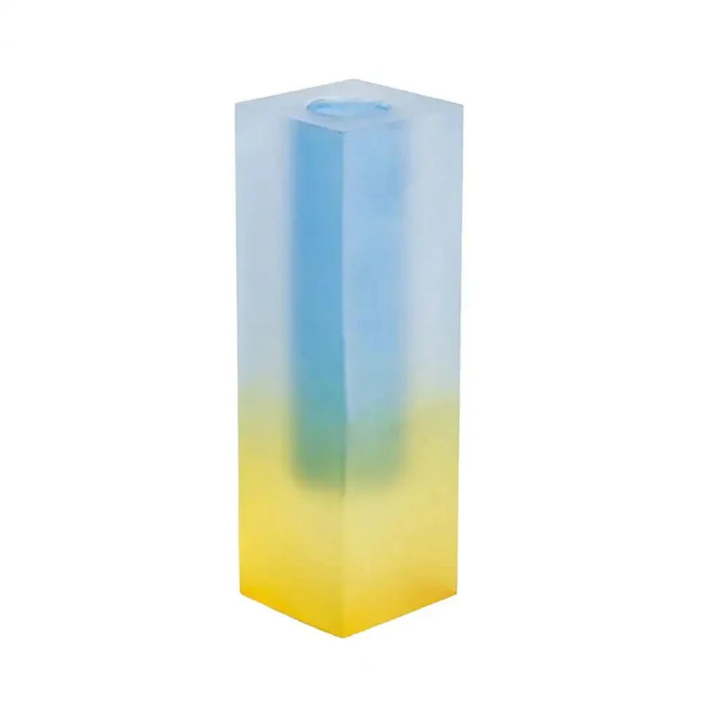 Square Acrylic Gradient Vase with Crystal Effect