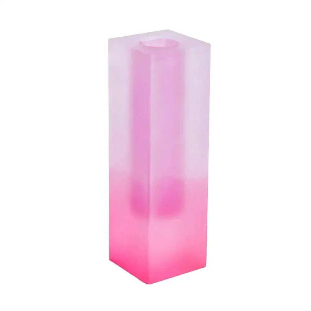 Square Acrylic Gradient Vase with Crystal Effect