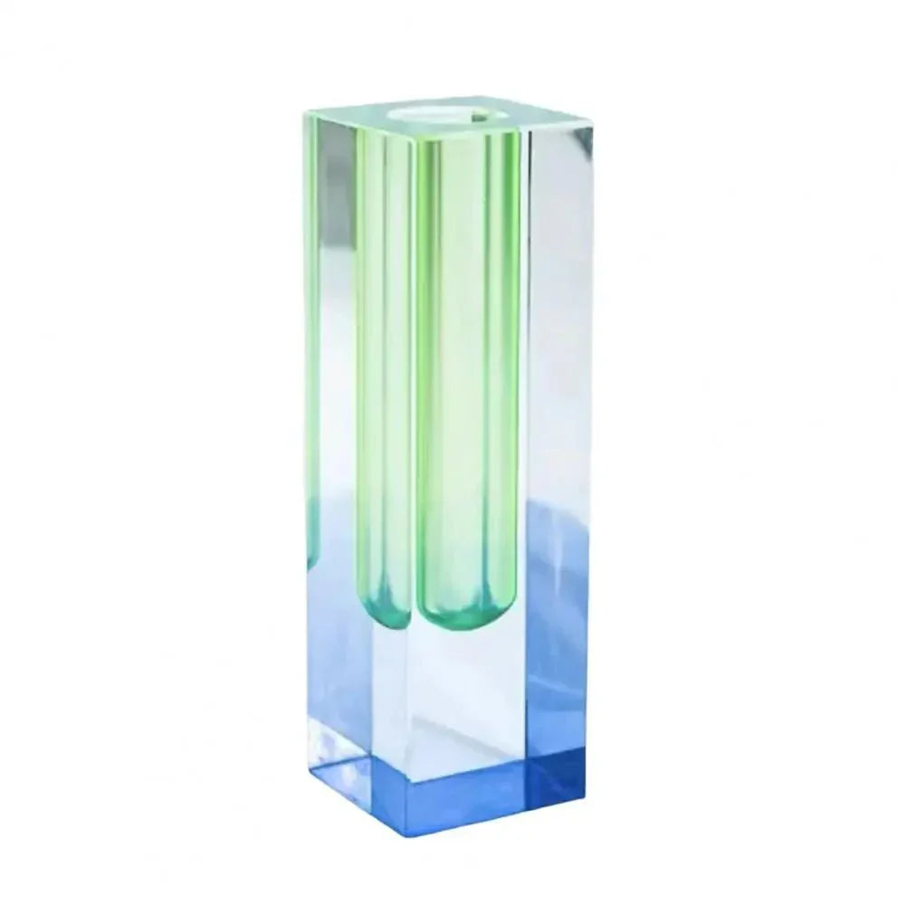 Modern Acrylic Square Vase with Crystal Effect Finish