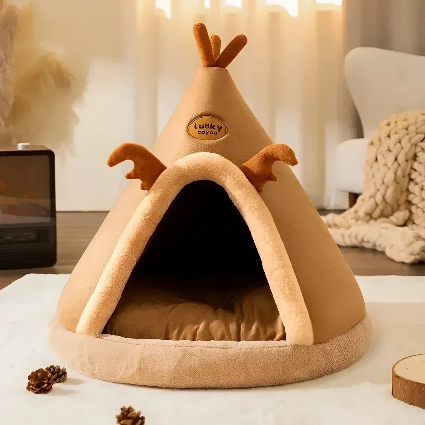 Cozy Enclosed Dog Bed for Security and Comfort