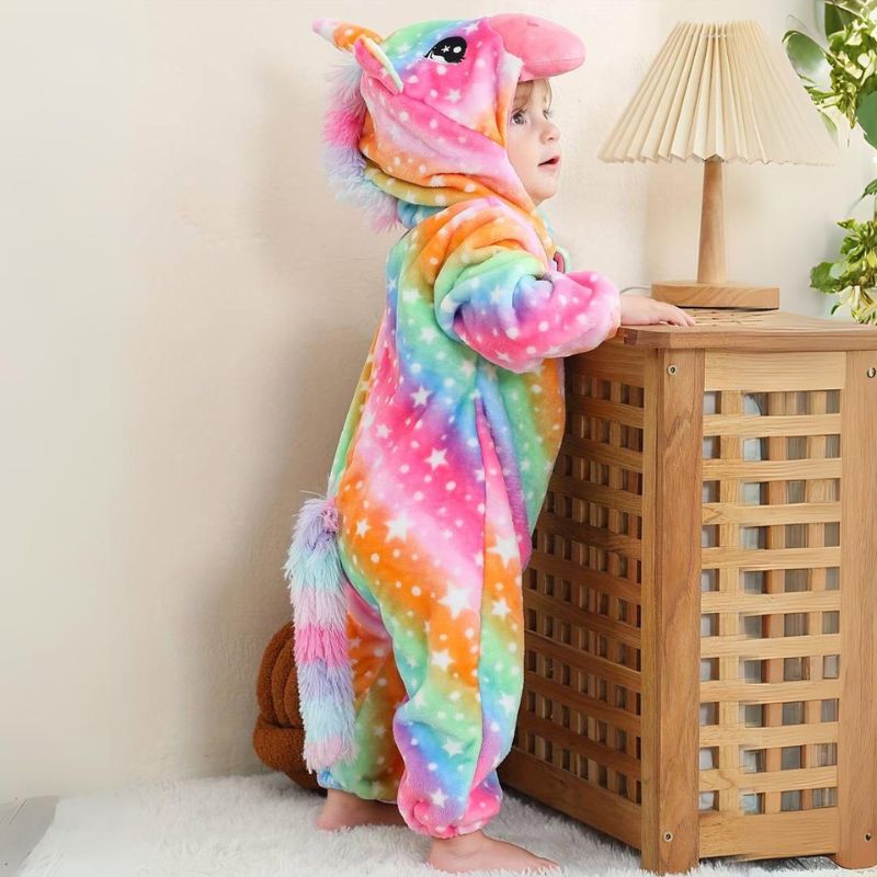 Soft Animal-Themed Full Body Suit with Hood for Infants