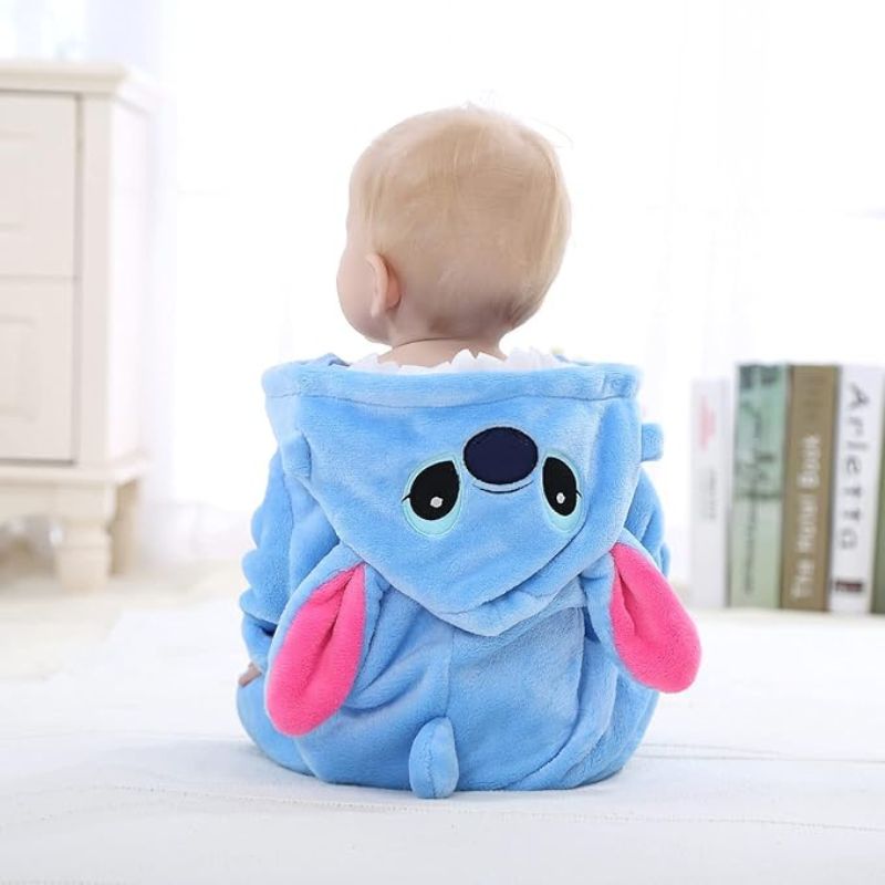 Soft Animal-Themed Full Body Suit with Hood for Infants