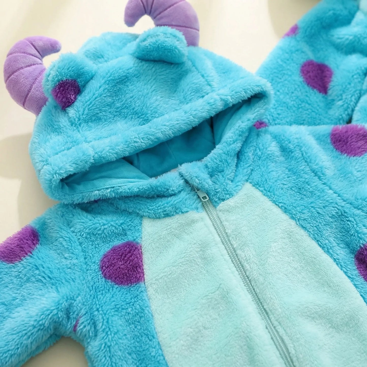 Soft Animal-Themed Full Body Suit with Hood for Infants