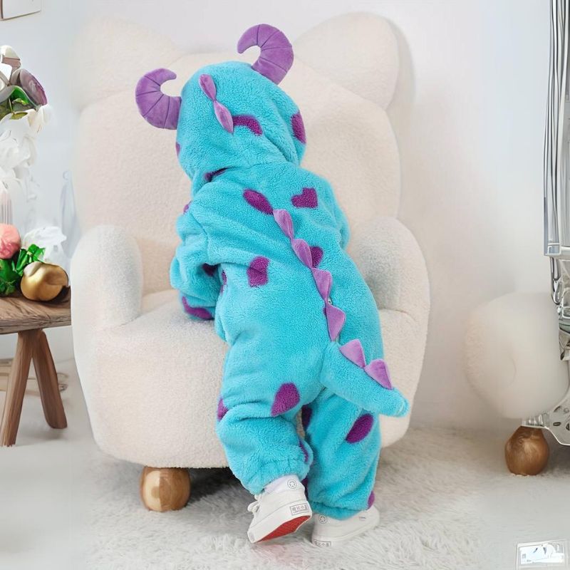 Soft Animal-Themed Full Body Suit with Hood for Infants