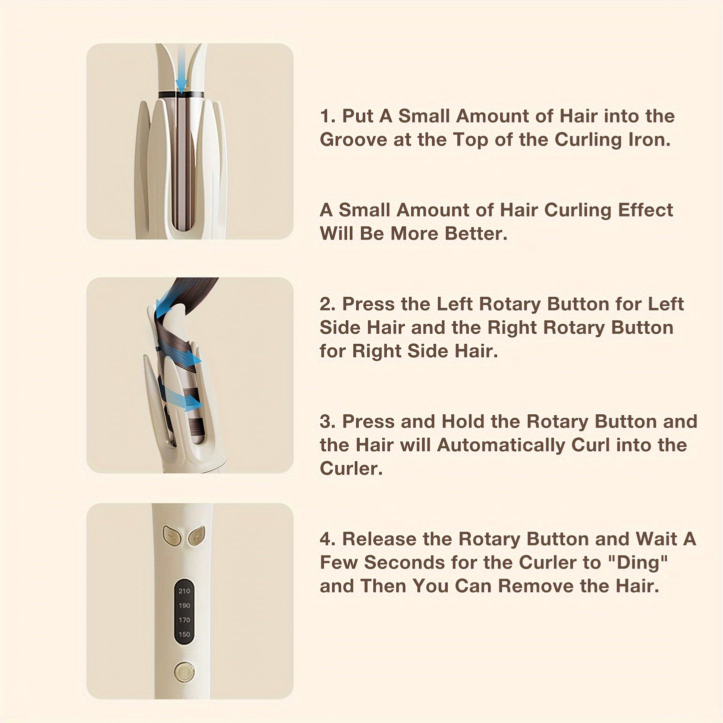 Automatic Curling Iron with Mains-Powered Even Heat Distribution