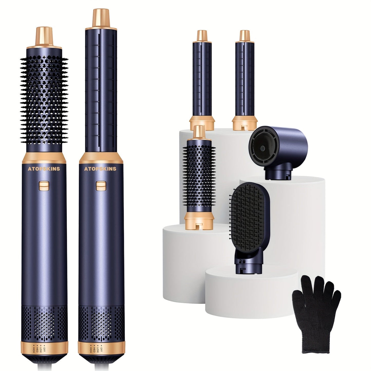5-in-1 Hair Dryer and Multistyler with US Plug and Nozzle
