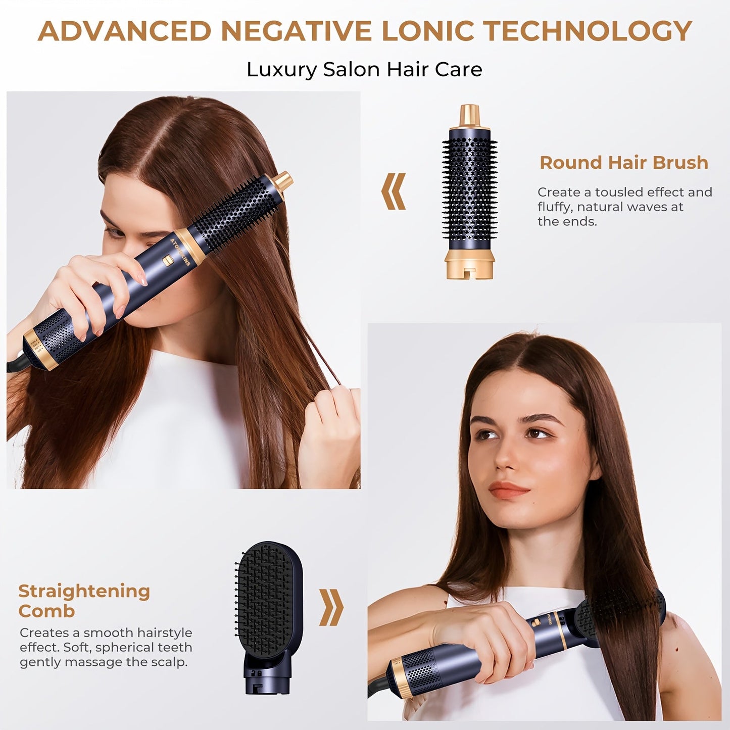 5-in-1 Hair Dryer and Multistyler with US Plug and Nozzle