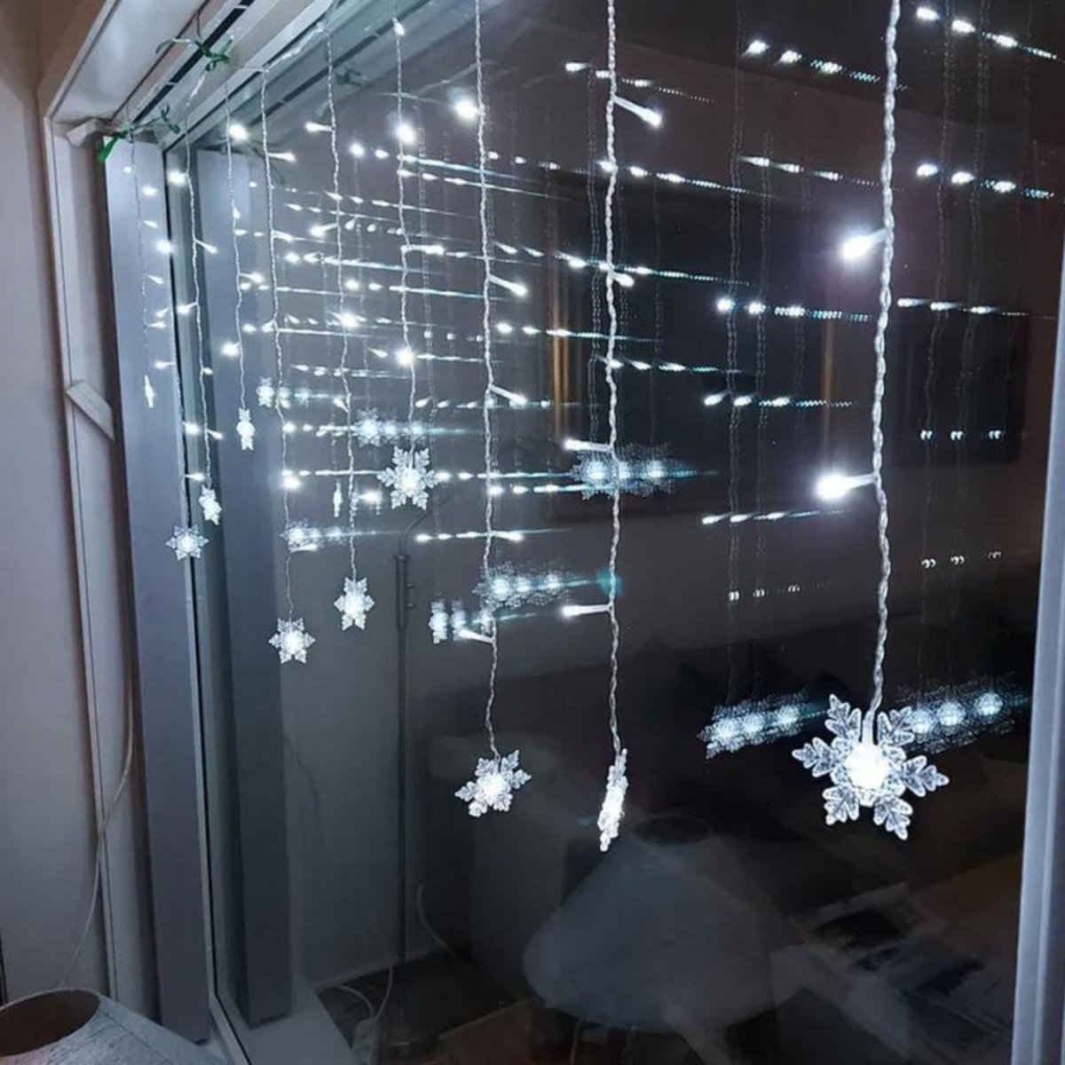 Snowflake LED String Lights - Warm White & Colorful Glow