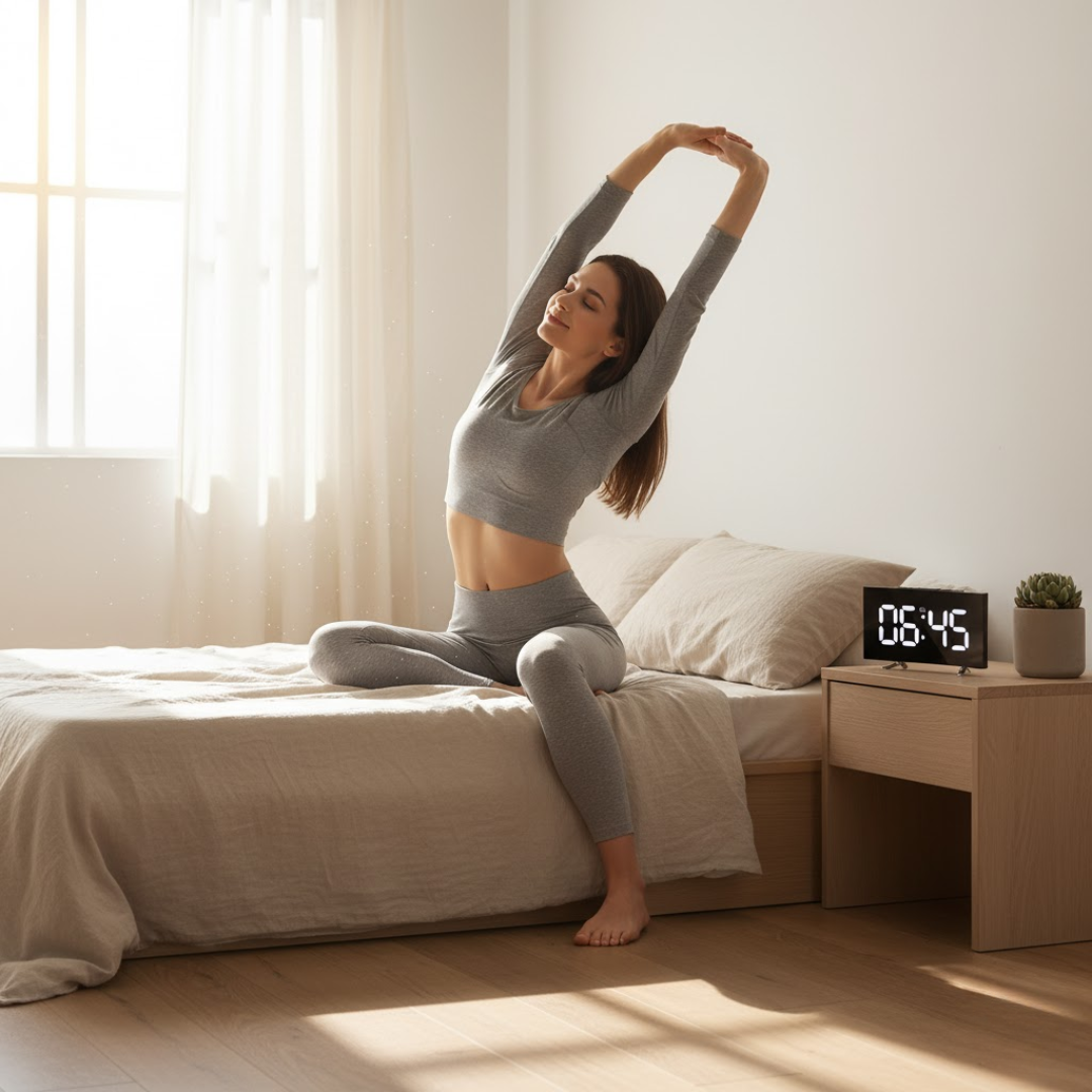 Curved LED Digital Alarm Clock with Automatic Light