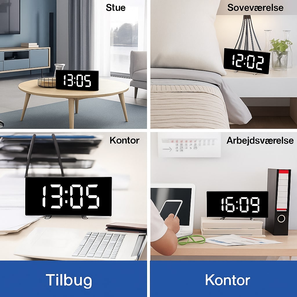 Curved LED Digital Alarm Clock with Automatic Light