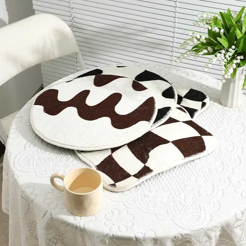 Mini Tufted Plaid Rug with Anti-Slip Backing