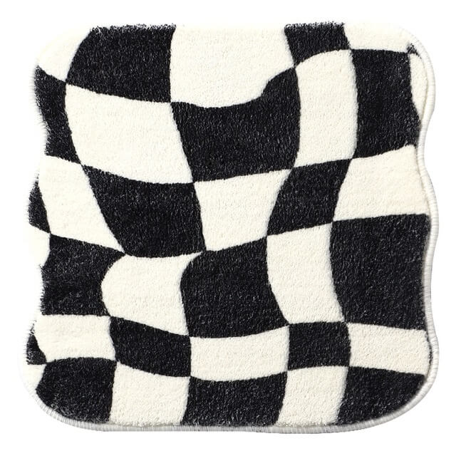 Mini Tufted Plaid Rug with Anti-Slip Backing