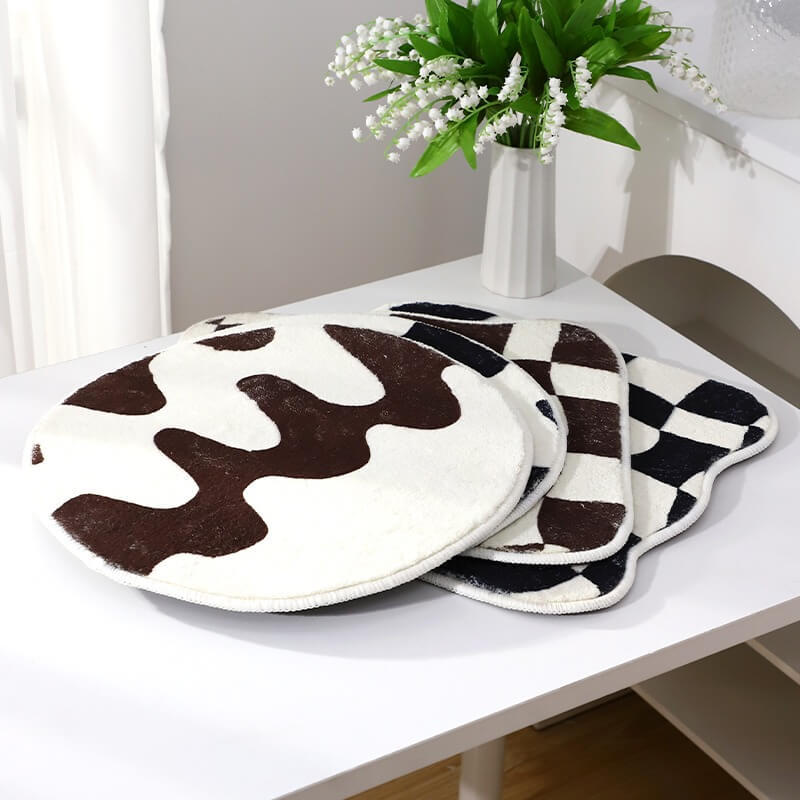 Mini Tufted Plaid Rug with Anti-Slip Backing