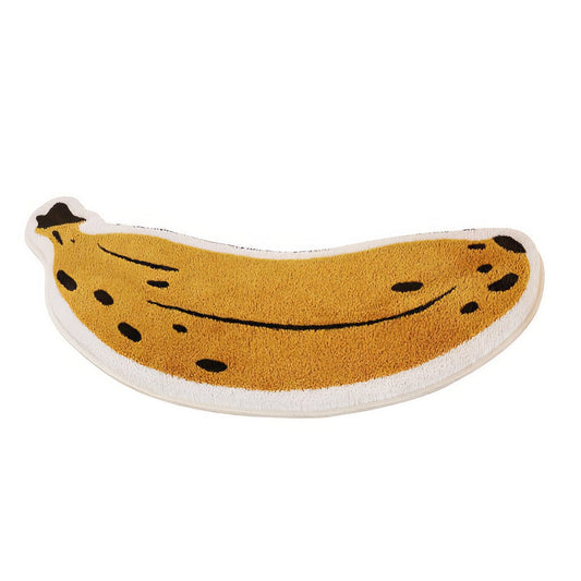 Banana Shaped Plush Bath Rug with Anti-Slip Backing