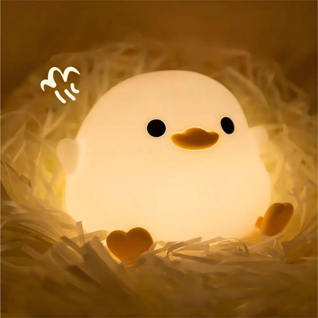 Cute Duck Night Light with Adjustable Brightness and Timer