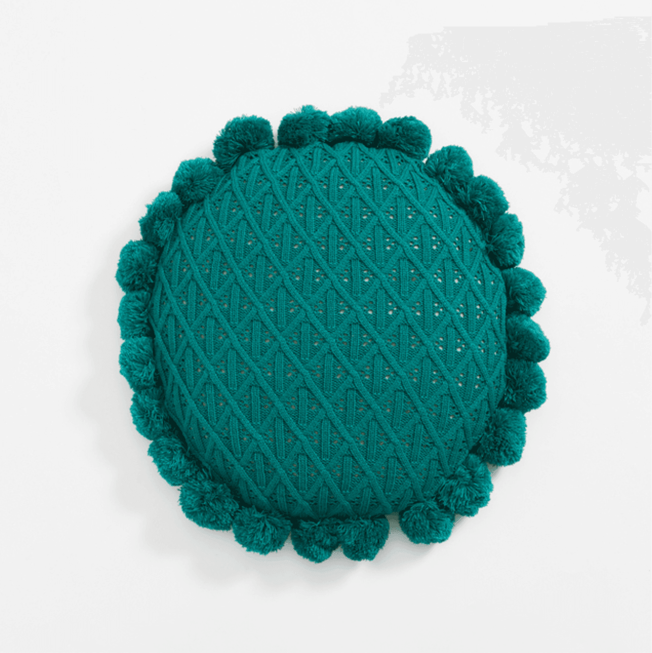 Round Pom Pom Tassel Cushion Cover 20x20 Inch