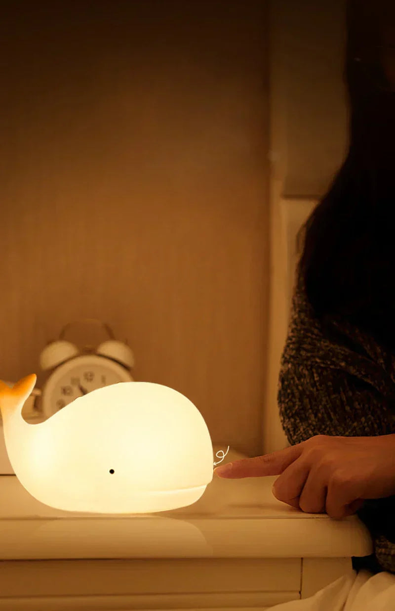 Cute Whale Night Light with Color Changing LED