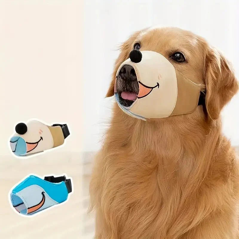 Adjustable Cartoon Dog Muzzle for Comfortable Fit
