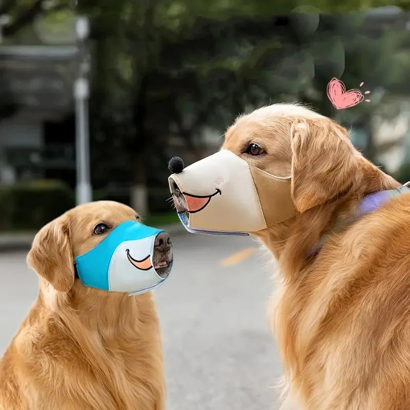 Adjustable Cartoon Dog Muzzle for Comfortable Fit