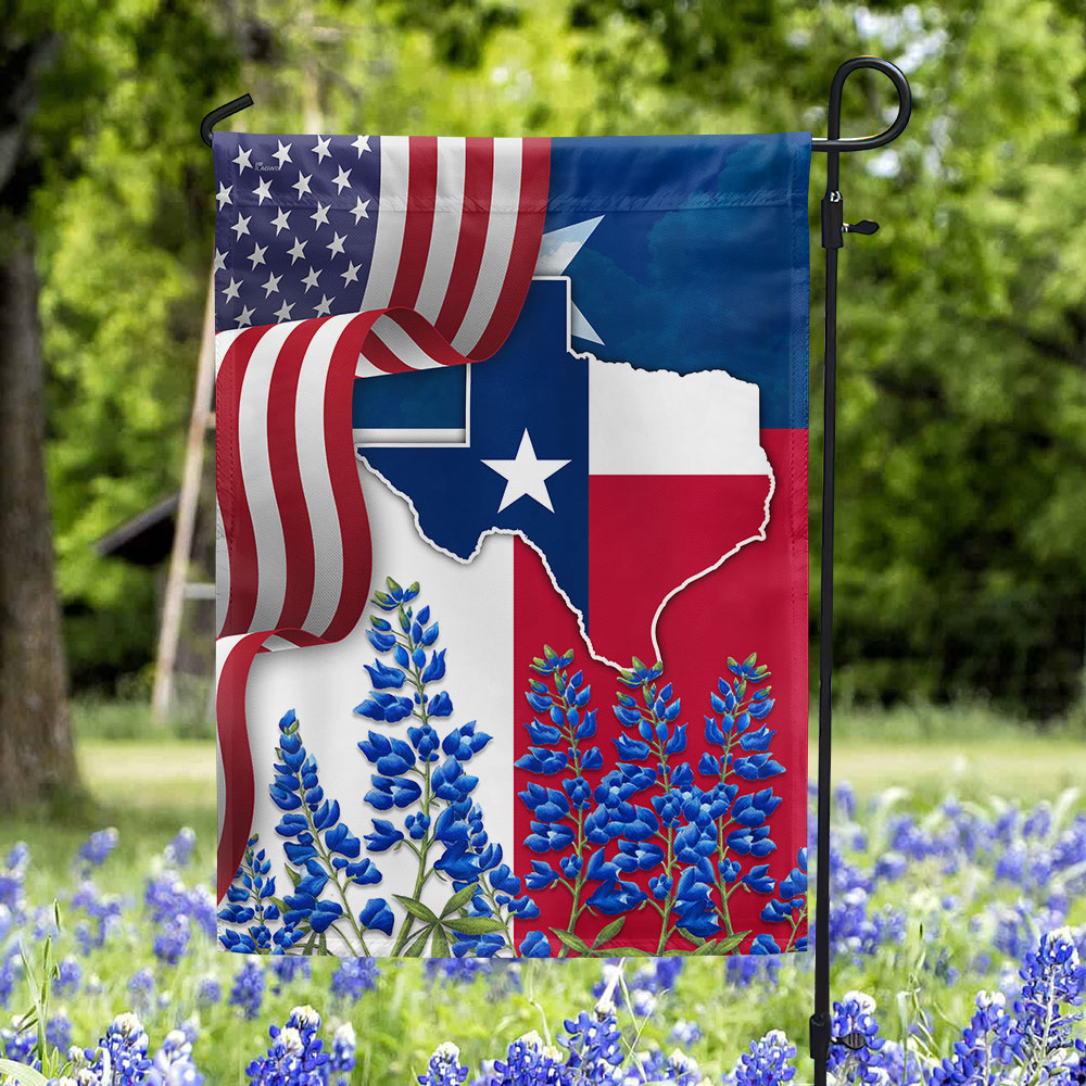 Double-Sided Texas Bluebonnet Canvas Flag