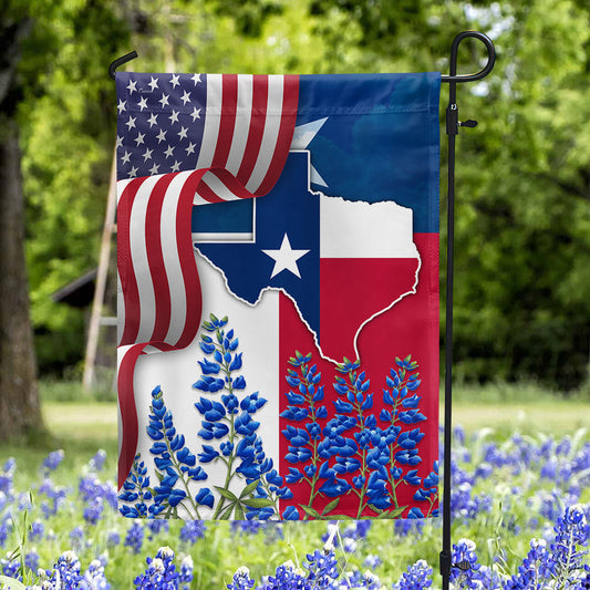 Double-Sided Texas Bluebonnet Canvas Flag