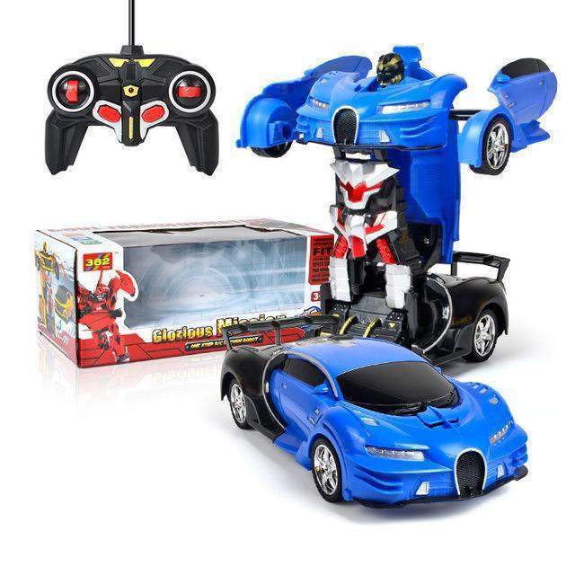 Remote Control Transforming Car Robot with LED Lights and Sounds