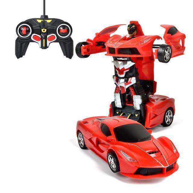 Remote Control Transforming Car Robot with LED Lights and Sounds