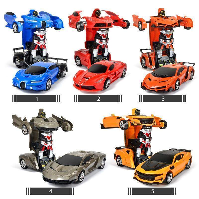 Remote Control Transforming Car Robot with LED Lights and Sounds