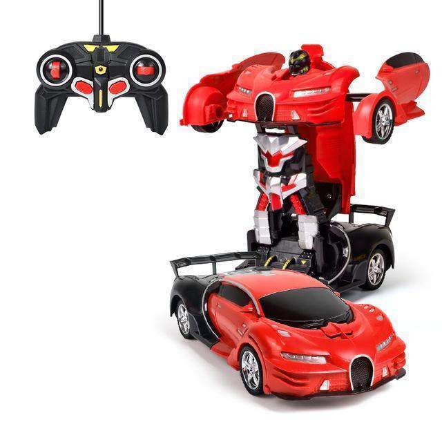 Remote Control Transforming Car Robot with LED Lights and Sounds