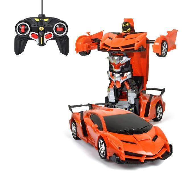 Remote Control Transforming Car Robot with LED Lights and Sounds
