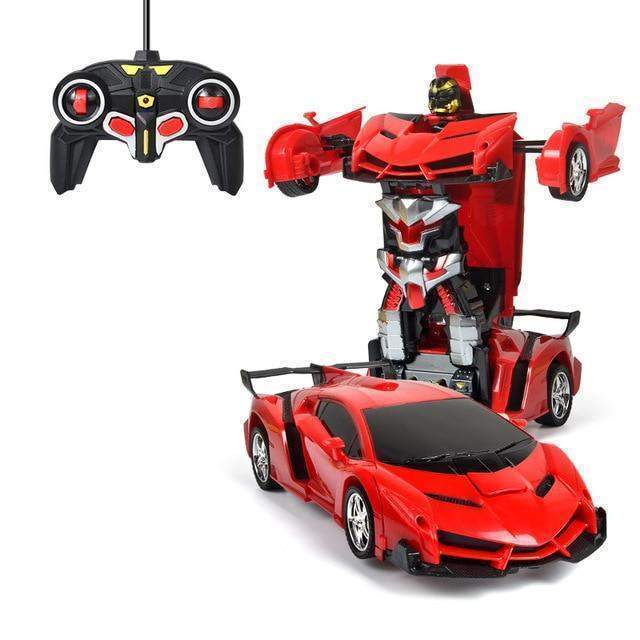 Remote Control Transforming Car Robot with LED Lights and Sounds