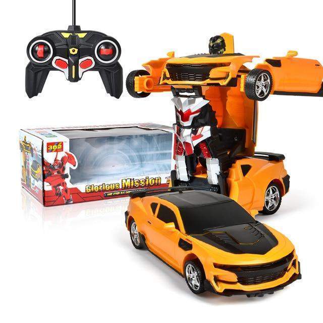 Remote Control Transforming Car Robot with LED Lights and Sounds
