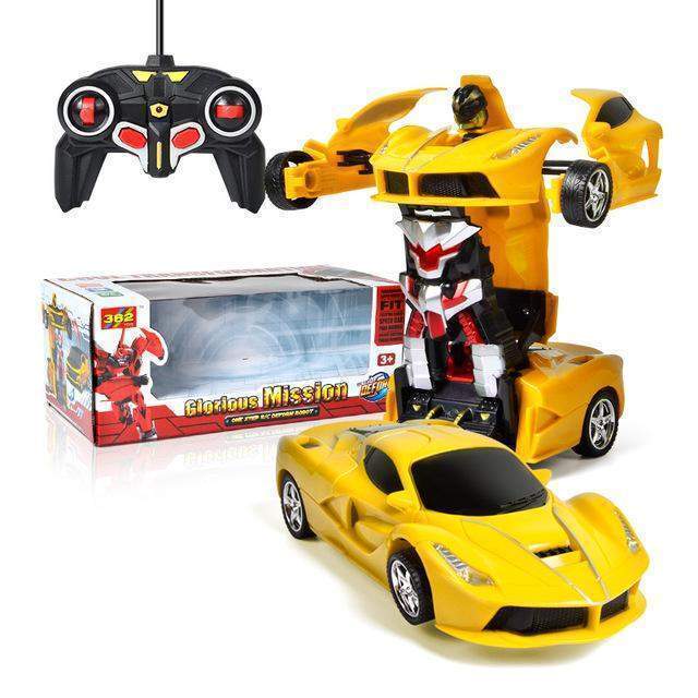 Remote Control Transforming Car Robot with LED Lights and Sounds
