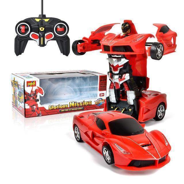 Remote Control Transforming Car Robot with LED Lights and Sounds