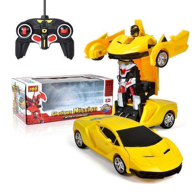 Remote Control Transforming Car Robot with LED Lights and Sounds