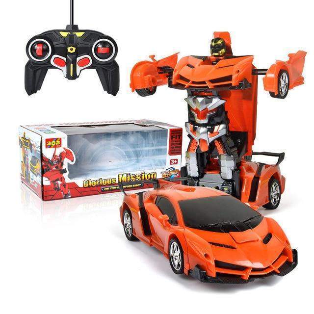 Remote Control Transforming Car Robot with LED Lights and Sounds