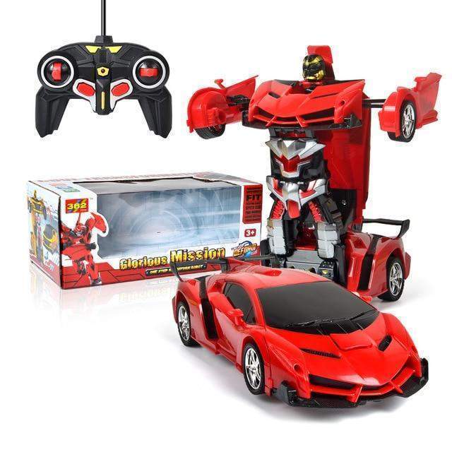Remote Control Transforming Car Robot with LED Lights and Sounds
