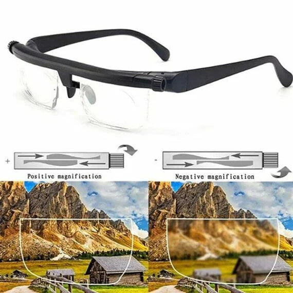 Adjustable Focus Reading Glasses for Near and Far Vision