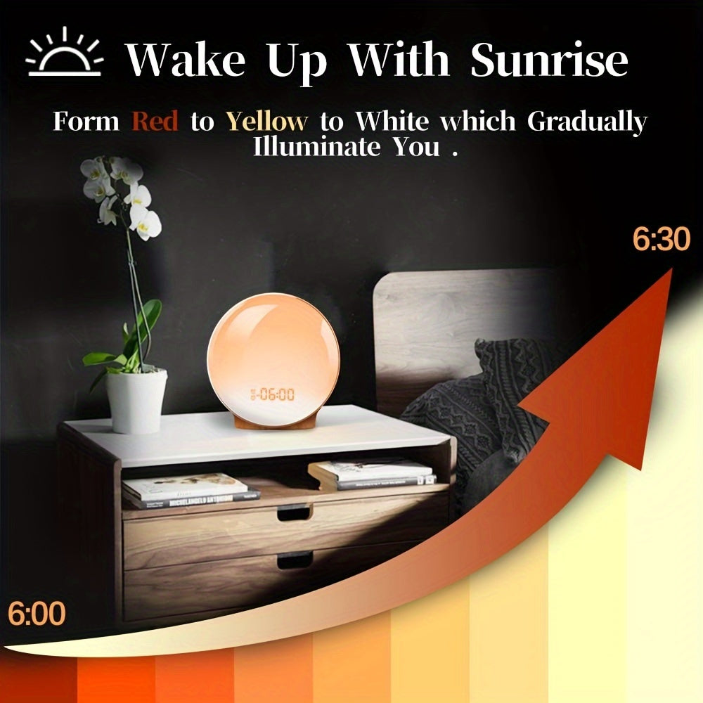 Smart Sunrise Alarm Clock with App Control and FM Radio