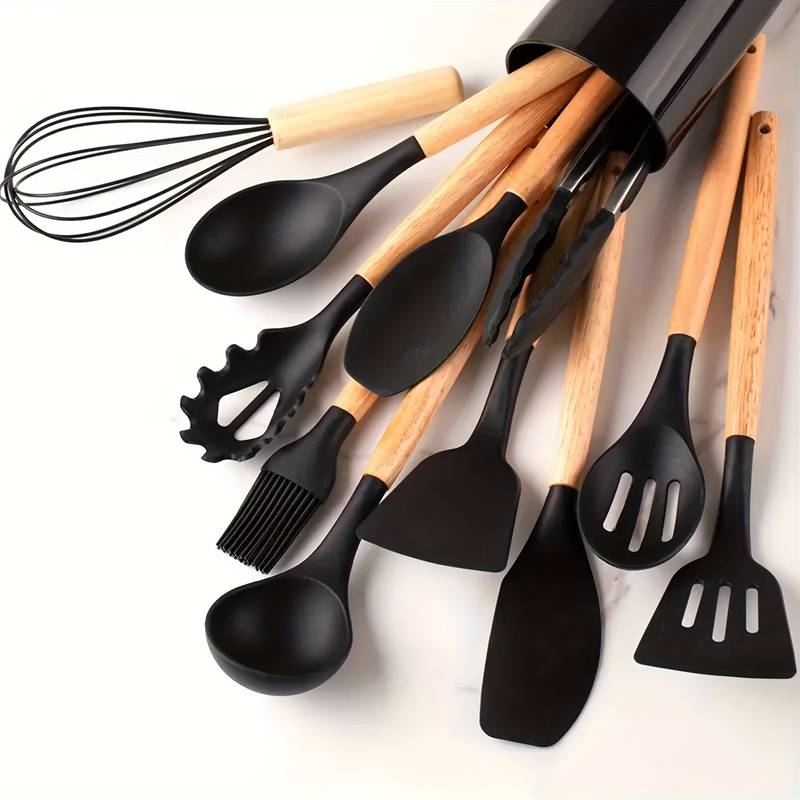 Silicone Kitchen Utensil Set - Heat and Scratch Resistant